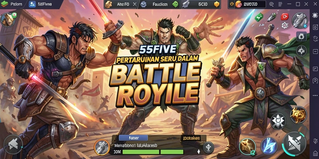 Tangkapan layar gameplay 55FIVE yang intens dan mendebarkan.