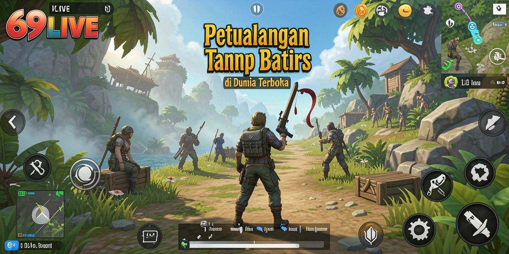 Tampilan gameplay seru di dunia terbuka 69LIVE.