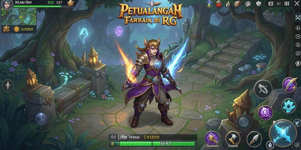 Screenshot utama 93337 menampilkan aksi pertarungan seru dalam dunia RPG.