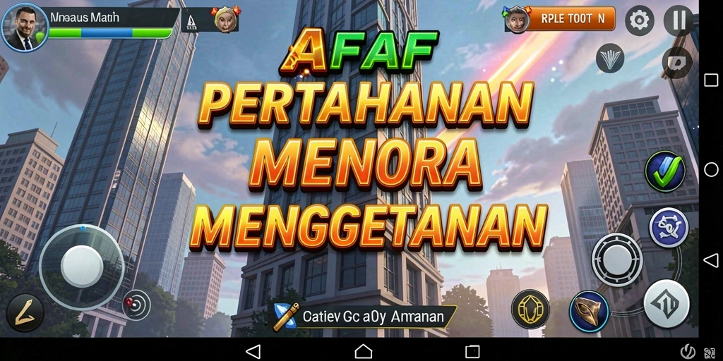 Tampilan gameplay seru dari AFAF dalam pertahanan menara.