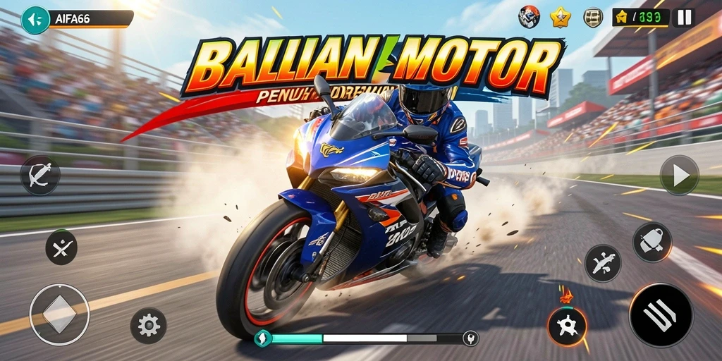 Tampilan aksi balapan motor yang mendebarkan dalam AIFA66.