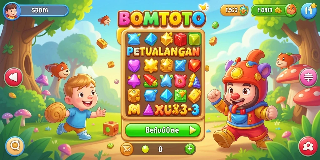 Tampilan gameplay seru dalam BOMTOTO, game Match-3 yang menantang.