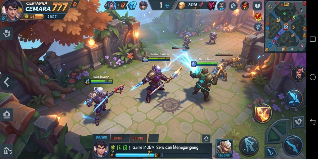 Tampilan menarik dari gameplay CEMARA777 dalam pertarungan MOBA.