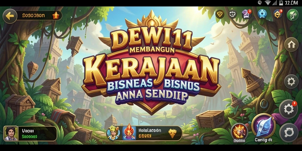 Screenshot DEWI11 menampilkan gameplay seru dalam membangun kerajaan bisnis.