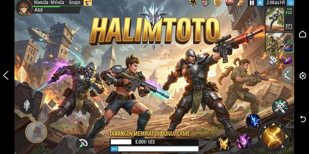 Tampilan gameplay pertarungan intens di HALIMTOTO.