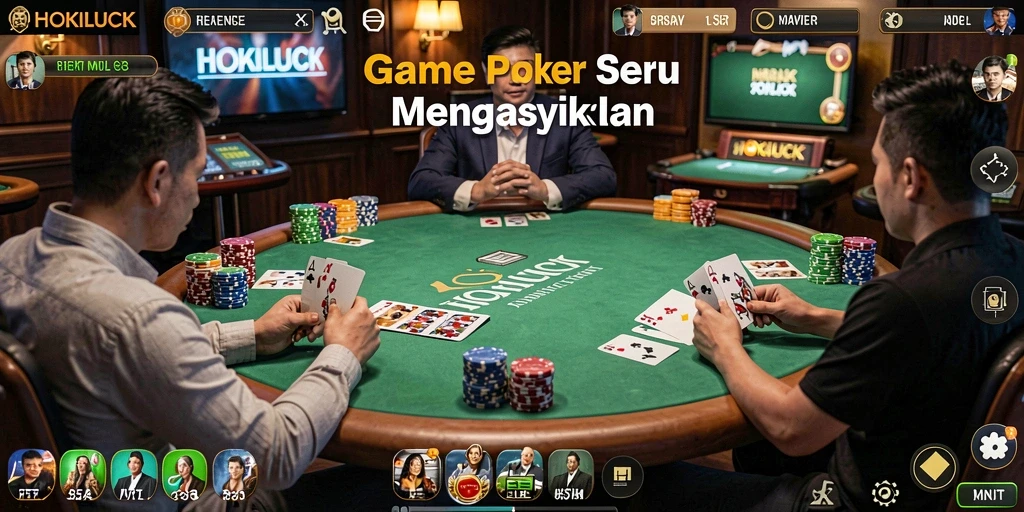 Tampilan menarik dari gameplay Poker HOKILUCK.