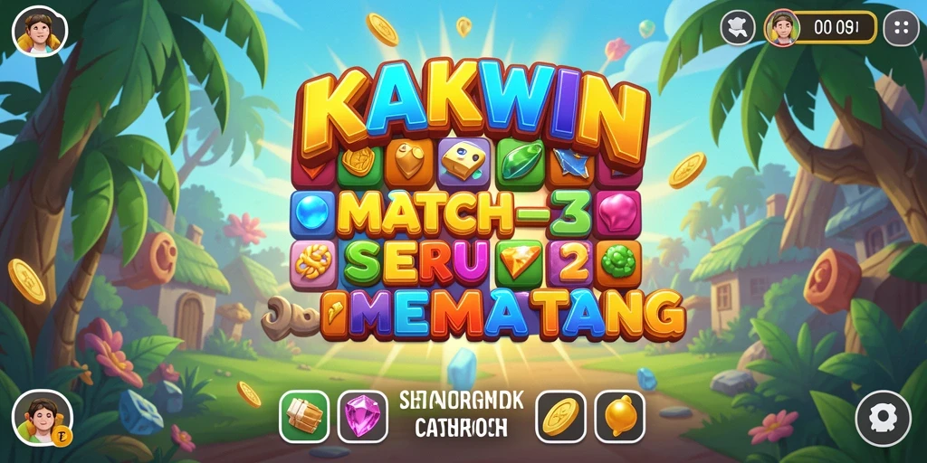 Tampilan gameplay seru dari KAKWIN dengan elemen Match-3.