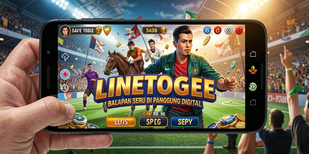 Tangkapan layar menampilkan aksi balapan mendebarkan di LINETOGEL.