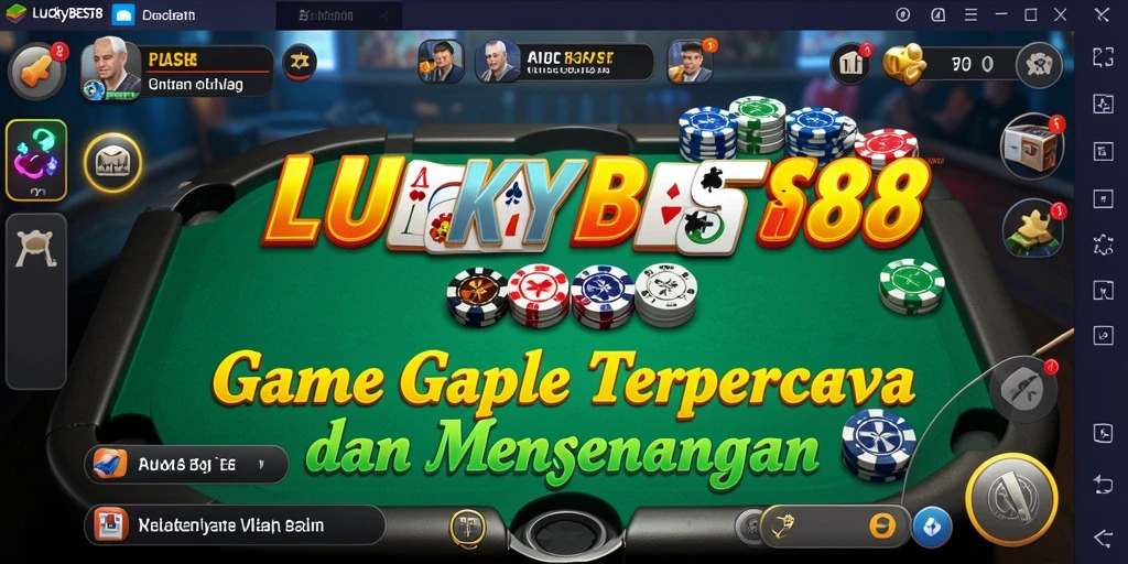 Tampilan gameplay seru dari LUCKYBEST88, permainan Gaple yang menyenangkan.