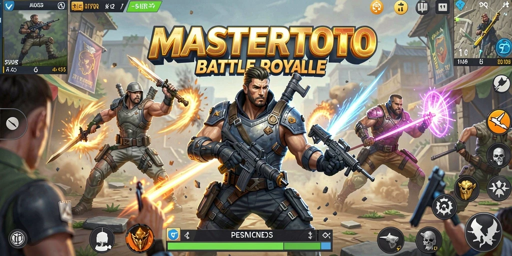 Tampilan seru dari gameplay intens Battle Royale di MASTERTOTO.