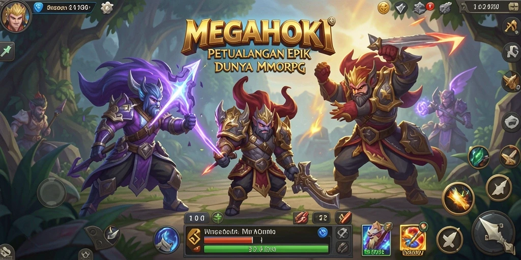 Screenshot gameplay MEGAHOKI menunjukkan aksi seru dalam pertempuran.