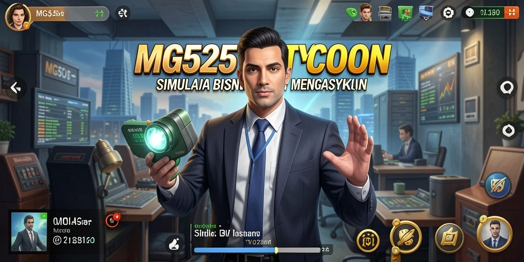 Tampilan gameplay MG525 yang menarik dengan elemen Tycoon.