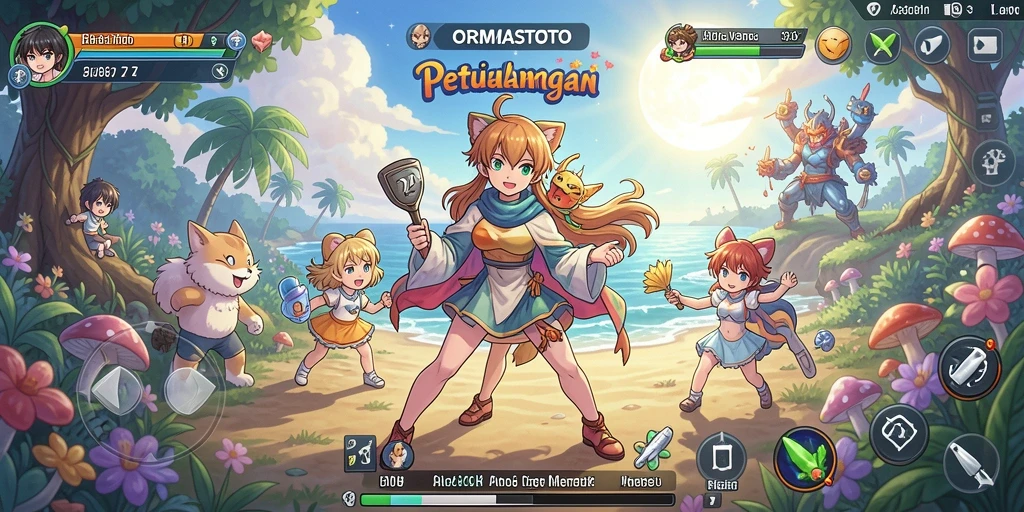Tangkapan layar dari gameplay menampilkan aksi seru dalam dunia anime.