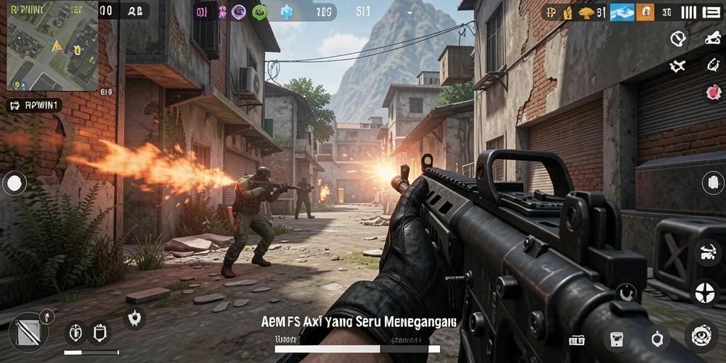Tampilan menegangkan dari gameplay RPWIN1 yang penuh aksi.