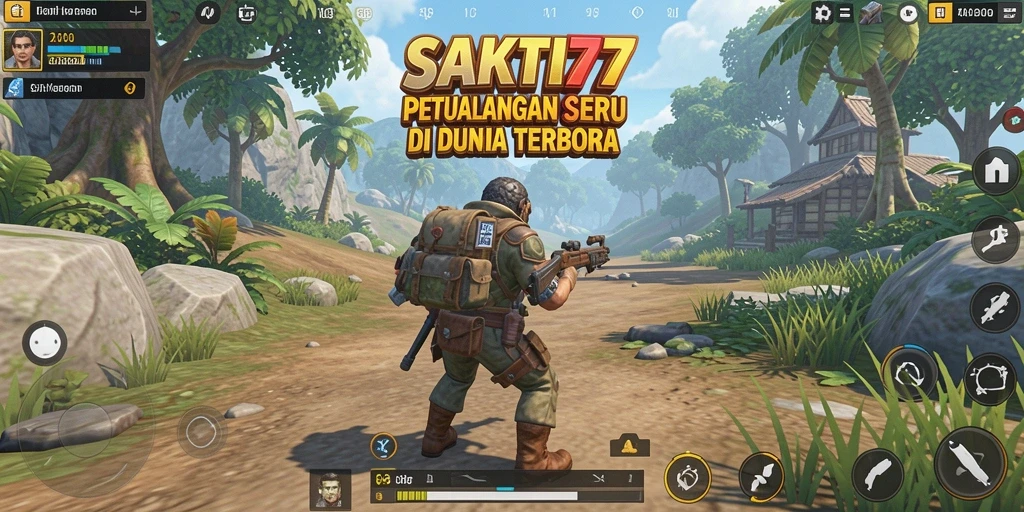 Screenshot dari gameplay SAKTI77 menampilkan dunia terbuka yang indah.