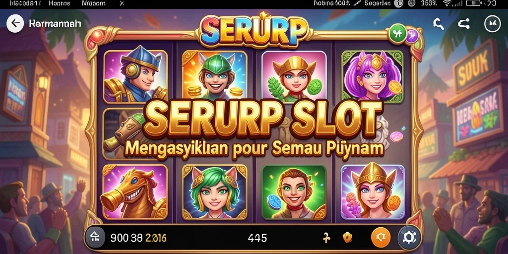 Tampilan screen gameplay SERURP dengan mesin slot yang menawan dan fitur bonus menarik.