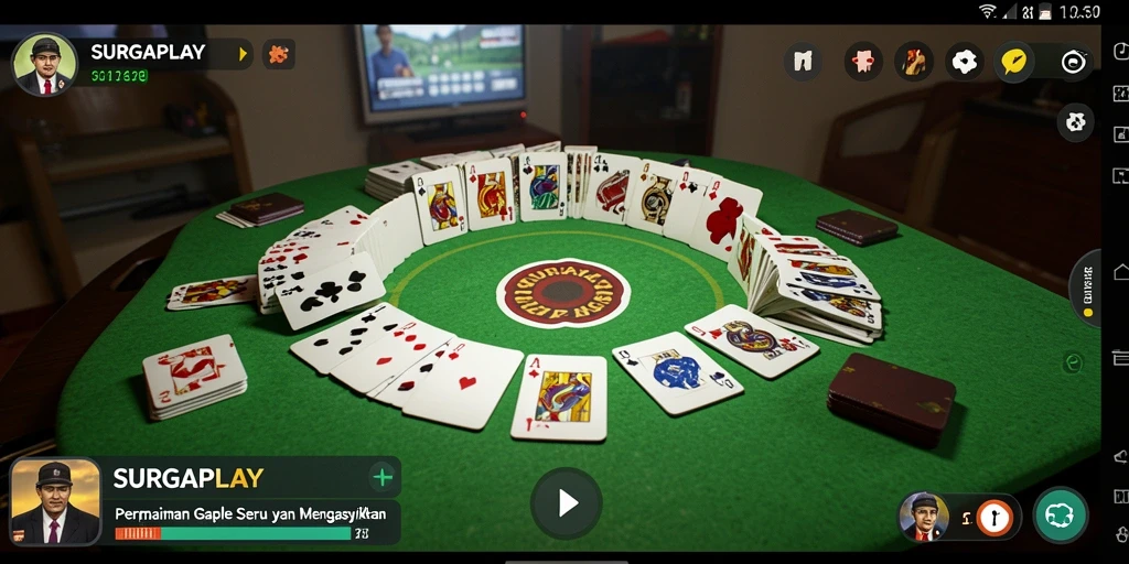 Tampilan gameplay SURGAPLAY yang menegangkan dalam permainan Gaple.