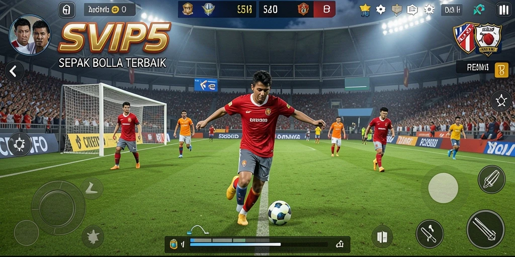 Tampilan gameplay menarik dari SVIP5 dalam pertandingan sepak bola.