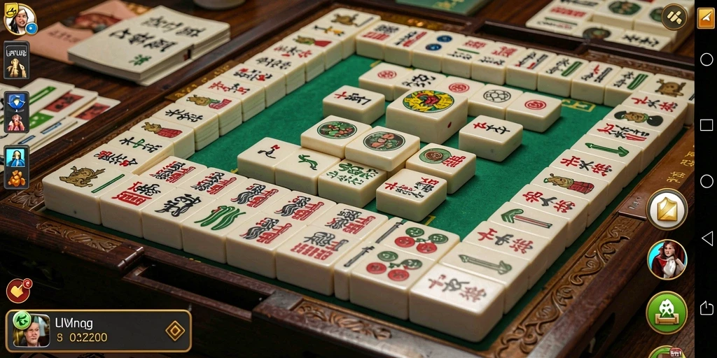Tampilan screenshot utama UNTUNGGO menunjukkan gameplay Mahjong yang seru dan menantang.