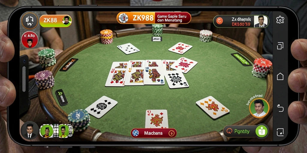 Gameplay seru dan interaktif ZK988 dalam permainan Gaple.